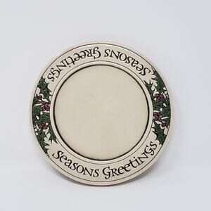 Seasons Greetings Holly Candle Plate By Michael Macone Spooner Creek Designs